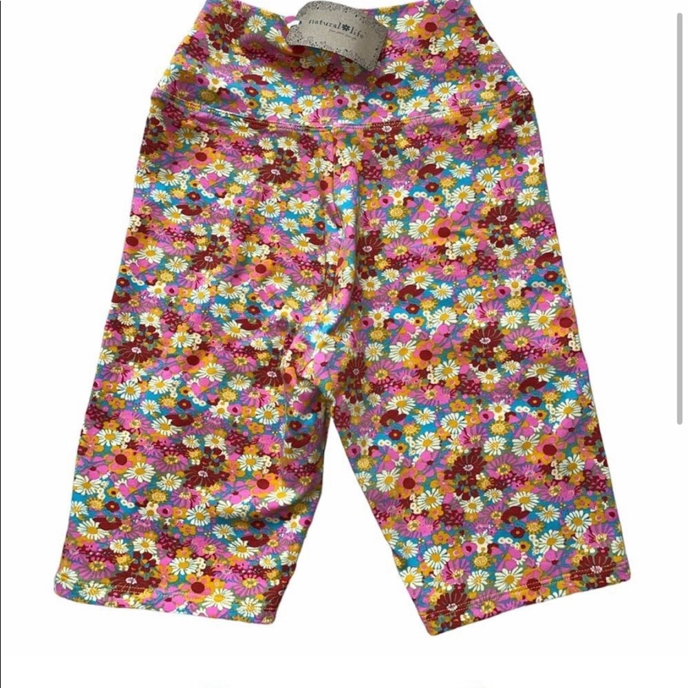 Natural Life Pink Retro Floral Bike Shorts New with Tags Size XS - runs small
